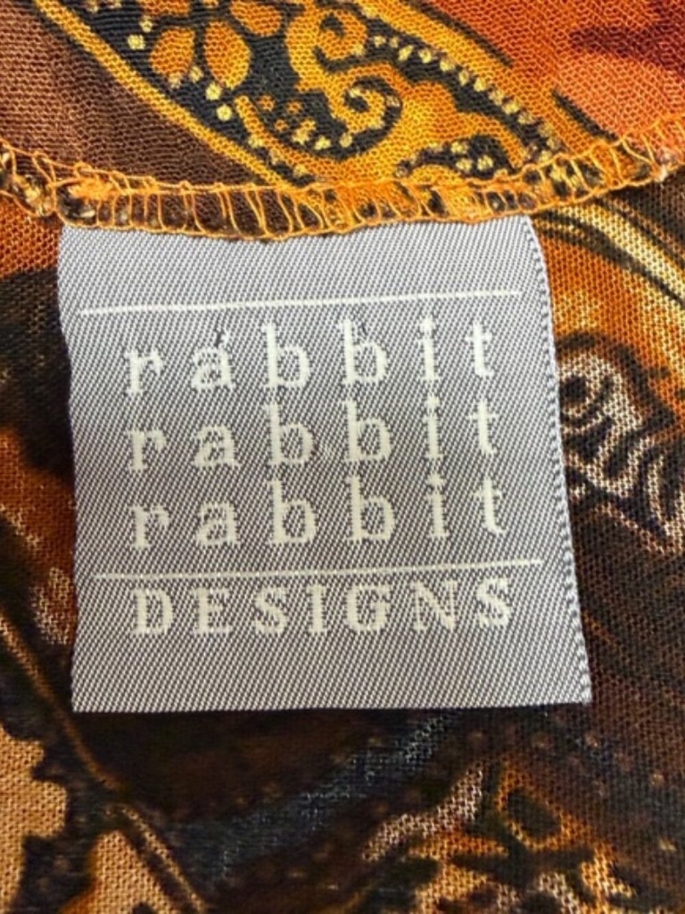 Rabbit Rabbit Rabbit Designs Abstract Maxi Dress Rayon Boho Petite 6P - Picture 8 of 11